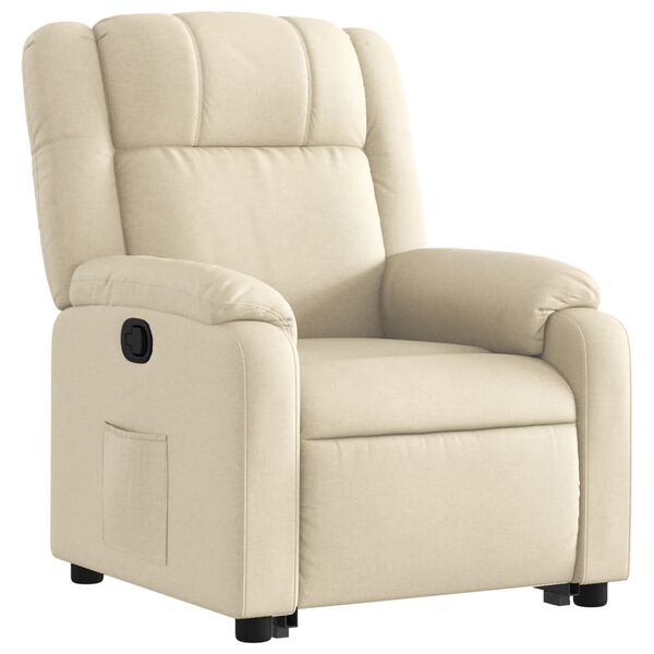 vidaXL Fauteuil inclinable Cr&egrave;me Tissu