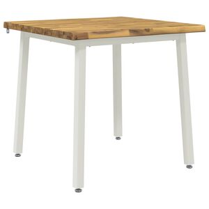 vidaXL 60 x 55 x 75 cm Bois d'Acacia Massif Blanc Rectangulaire