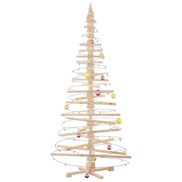 vidaXL Arbre de No&euml;l en bois pour d&eacute;coration 210 cm bois massif de pin