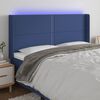 vidaXL T&ecirc;te de lit &agrave; LED Bleu 203x16x118/128 cm Tissu