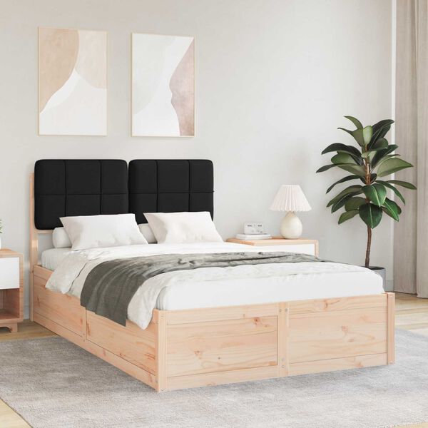 vidaXL Cadre de lit avec t&ecirc;te de lit rembourr&eacute;e Noir 120 x 200 cm