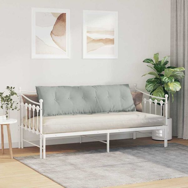 vidaXL Coussin de Dos Gris clair 160 x 50 cm Tissu en velours c&ocirc;tel&eacute;