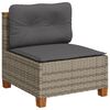 vidaXL Canap&eacute; de jardin sans accoudoirs coussins gris r&eacute;sine tress&eacute;e