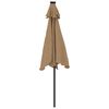 vidaXL Parasol de jardin avec LED m&acirc;t en acier taupe 225x225x212 cm