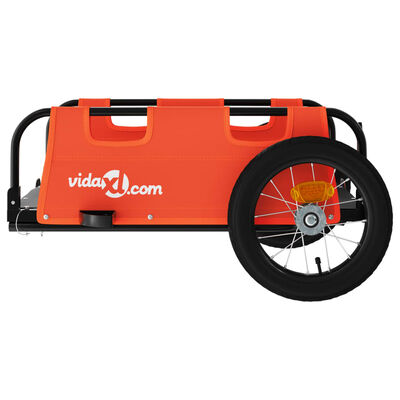 vidaXL Remorque de vélo orange tissu oxford et fer