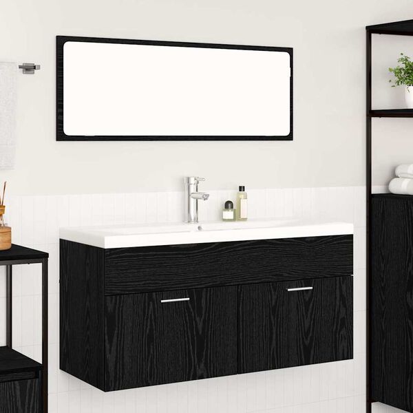 vidaXL Armoire de salle de bain Ch&ecirc;ne noir 100 x 38,5 x 46 cm