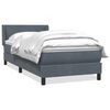 vidaXL Sommier &agrave; lattes de lit et matelas gris fonc&eacute; 90x210 cm velours