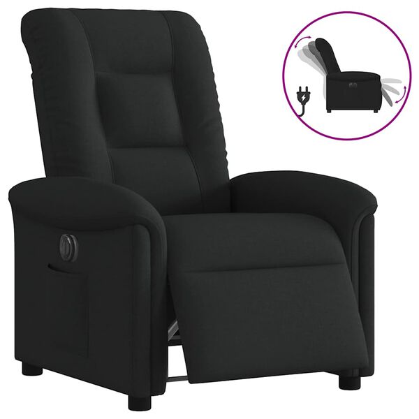 vidaXL Fauteuil inclinable &eacute;lectrique Noir Tissu