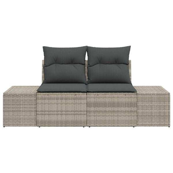vidaXL Canap&eacute; de jardin avec coussin Gris 184 x 62 x 69 cm polyrotin