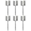 vidaXL Piquets de cl&ocirc;ture 6 pcs Argent&eacute; 7x6x30 cm Acier galvanis&eacute;