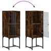 vidaXL Armoire lat&eacute;rale avec porte en verre ch&ecirc;ne fum&eacute; 35x37x100 cm