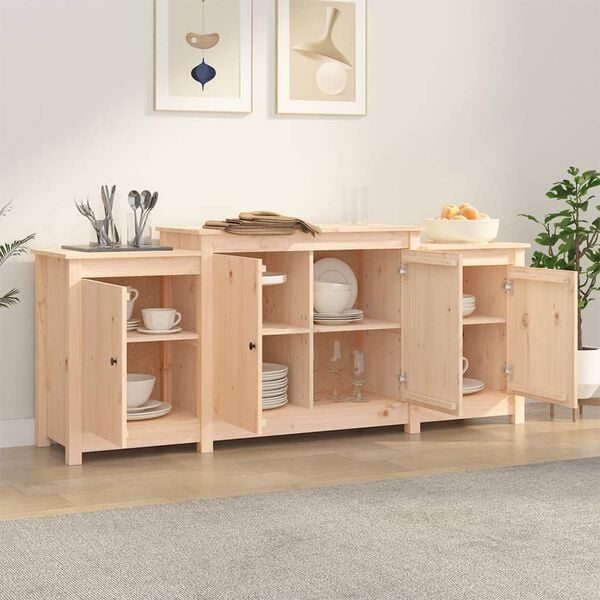 vidaXL Buffet 164x37x68 cm Bois massif Pin