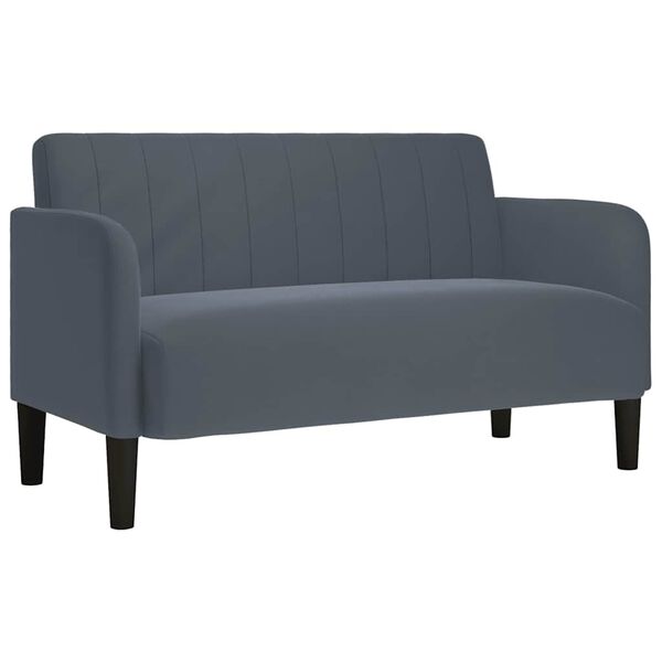 vidaXL Canap&eacute; causeuse gris fonc&eacute; 109 cm velours