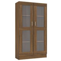 vidaXL Armoire à vitrine Chêne brun 82,5x30,5x150 cm Bois d'ingénierie
