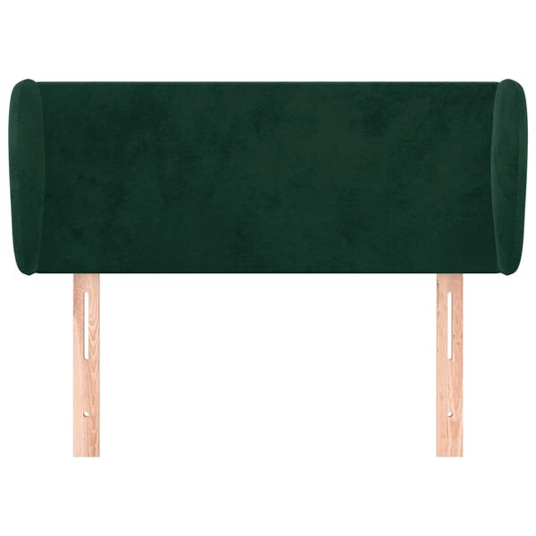 vidaXL T&ecirc;te de lit avec oreilles Vert fonc&eacute; 103x23x78/88 cm Velours