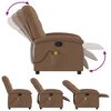 vidaXL Fauteuil de massage inclinable Marron Tissu