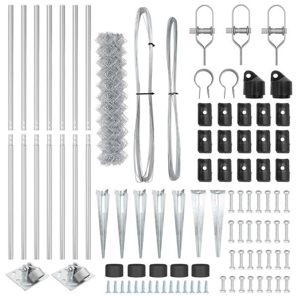 vidaXL Poteau de cl&ocirc;ture. Argent&eacute; 10 x 1,4 m (maille 40 x 40 mm) Acier