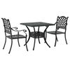 vidaXL Ensemble de tables de jardin 3 pcs Noir Aluminium coul&eacute;