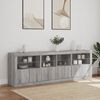 vidaXL Buffet avec lumi&egrave;res LED sonoma gris 202x37x67 cm