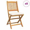 vidaXL Chaise pliante 8 pc Blanc Bois d'acacia massif