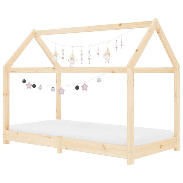 vidaXL Cadre de lit d'enfant Bois de pin massif 70x140 cm