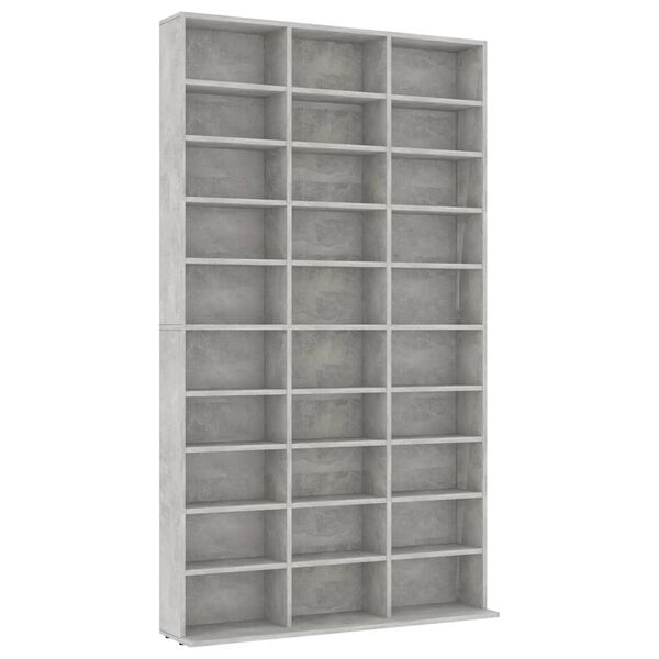 vidaXL Armoire &agrave; CD Gris b&eacute;ton 102x16x177,5 cm Bois d'ing&eacute;nierie