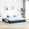 vidaXL Cadre de lit ottoman sans matelas bleu fonc&eacute; 200x200 cm velours