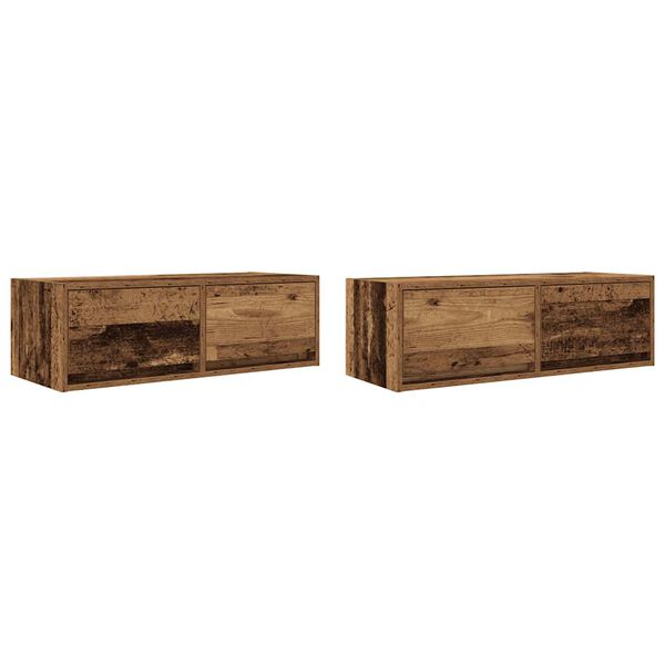 vidaXL Meubles TV 2 pcs vieux bois 80x31x25,5 cm bois d'ing&eacute;nierie