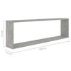 vidaXL &Eacute;tag&egrave;res cube murales 6 pcs Gris b&eacute;ton 100x15x30 cm
