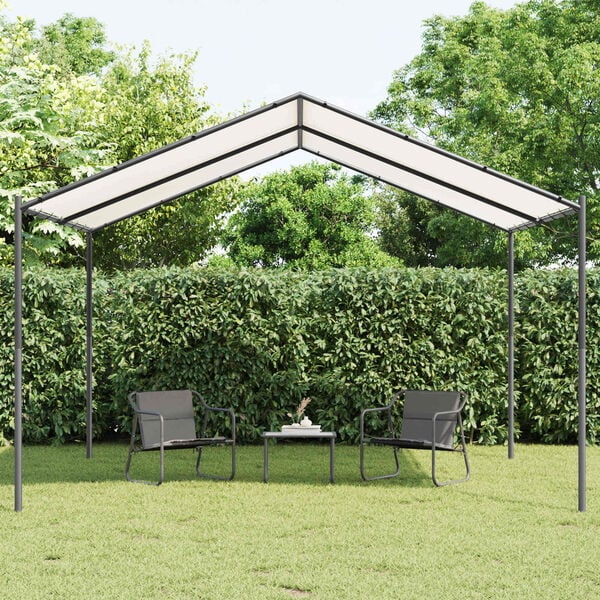 vidaXL Pavillon Blanc 4 x 4 x 2,6 m Acier et Polyester