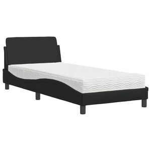 vidaXL Lit avec matelas Dover noir 80x200 cm similicuir