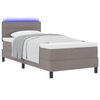 vidaXL Lit &agrave; ressorts avec matelas avec LED Taupe 90 x 190 cm tissu