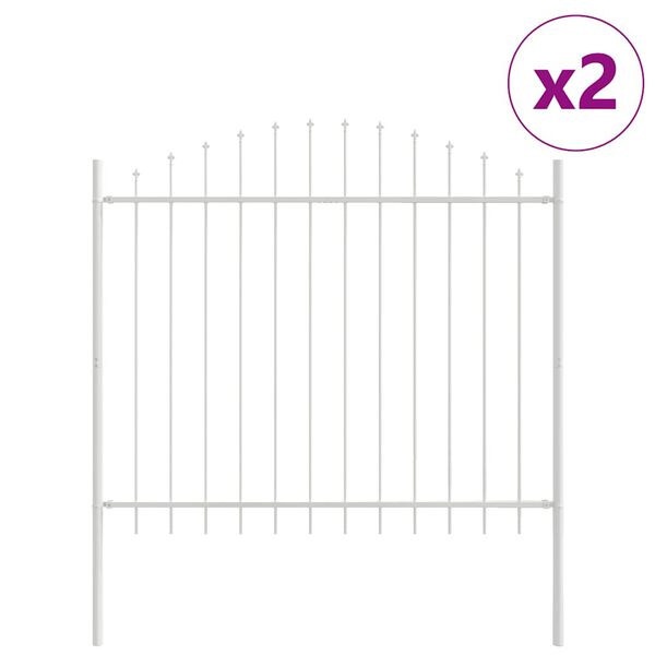 vidaXL Cl&ocirc;ture de jardin 2 pcs Blanc 170 x 165 cm