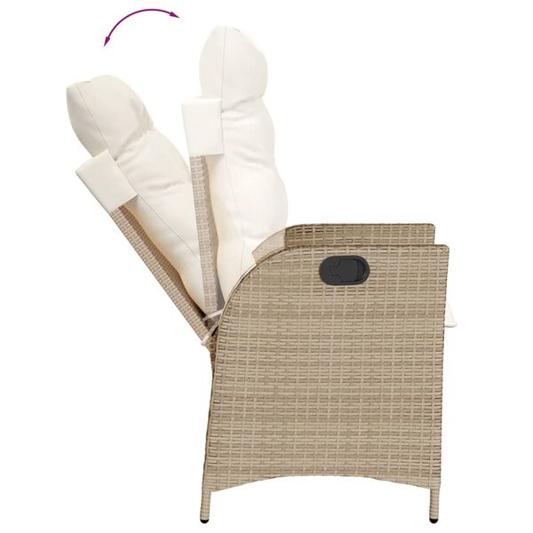 vidaXL Ensemble &agrave; manger de jardin avec coussins 5pcs Beige poly rotin