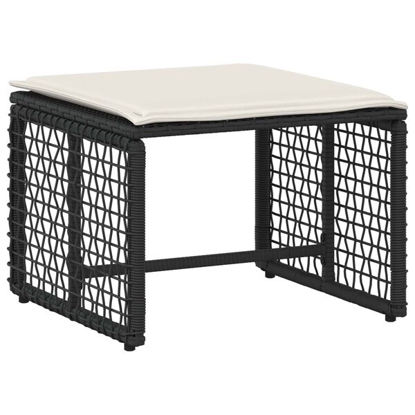 vidaXL Ensemble de meubles d'ext&eacute;rieur 5 pcs Noir et Blanc