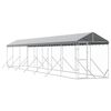 vidaXL Chenil d'ext&eacute;rieur pour chiens avec toit argent&eacute; 2x14x2,5 m