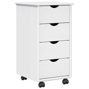 vidaXL Cabinet roulant Blanc 34 x 39 x 65,5 cm Bois de Pin Massif