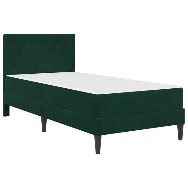 vidaXL Cadre de lit avec matelas Vert fonc&eacute; 90 x 190 cm Velours