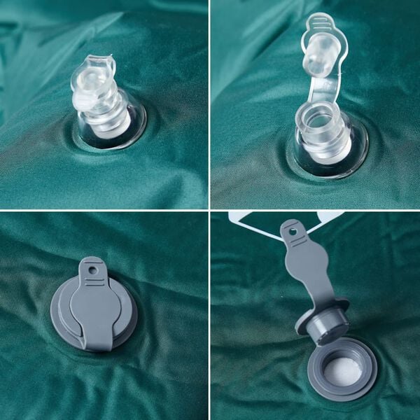 vidaXL Matelas de camping autogonflant avec oreiller 1 personne vert