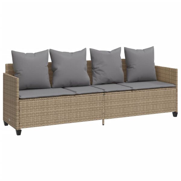 vidaXL Salon de jardin avec coussins 5 pcs beige résine tressée