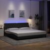 vidaXL Cadre de lit avec LED sans matelas gris fonc&eacute; 200x200 cm tissu