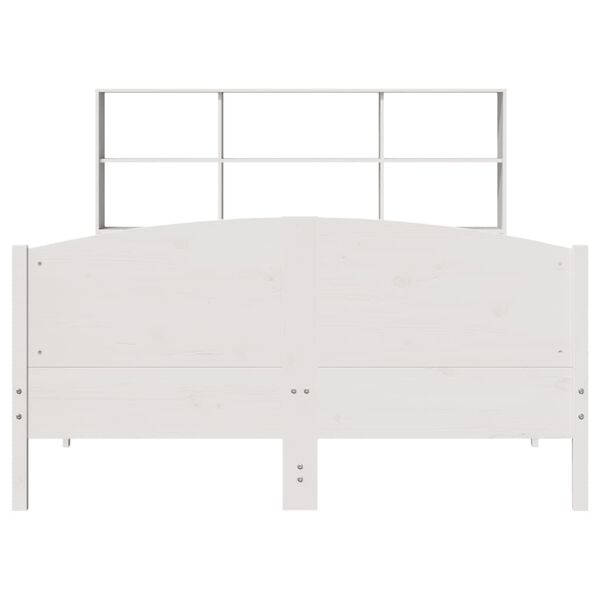 vidaXL Lit biblioth&egrave;que sans matelas blanc 140x190 cm bois pin massif