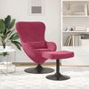 vidaXL Chaise &OElig;uf avec Pouf Bordeaux Velours