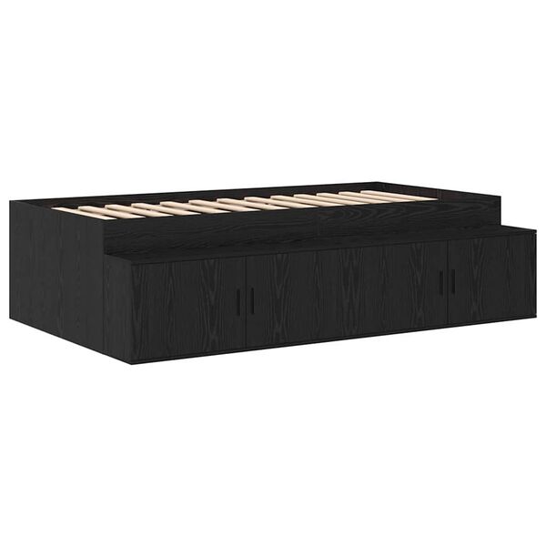 vidaXL Cadre de lit Chêne noir 80 x 200 cm Bois d'ingénierie