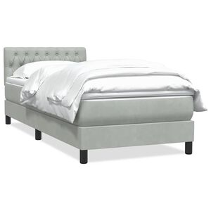vidaXL Sommier &agrave; lattes de lit et matelas gris clair 80x220 cm velours