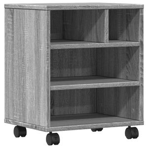 vidaXL Support d'imprimante avec roulettes sonoma gris 41x32x48 cm