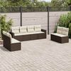 vidaXL Salon de jardin 8 pcs avec coussins marron r&eacute;sine tress&eacute;e