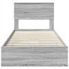 vidaXL Lit de Rangement Gris Sonoma 100 x 200 cm Bois d'ingénierie