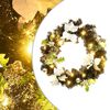 vidaXL Couronne de No&euml;l avec lumi&egrave;res LED Noir 60 cm PVC