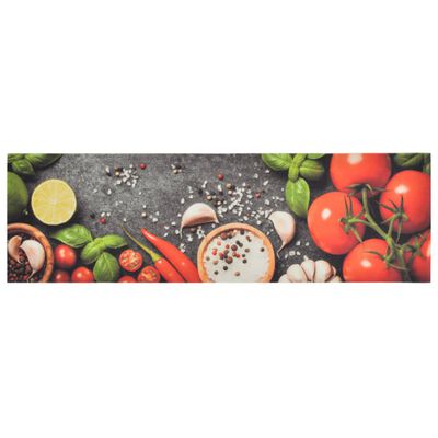 vidaXL Tapis de cuisine lavable impression légumes 45x150 cm velours